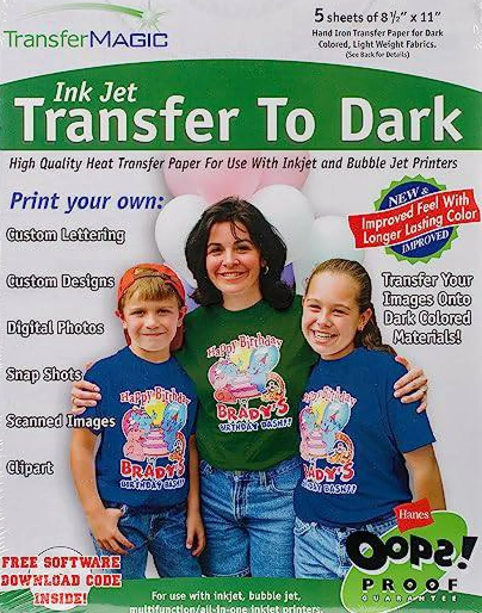 Transfer Magic Dark Fabric Ink Jet Transfer Sheets