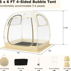 Transparent Pop-Up Bubble Tent Instant Setup Outdoor Camping Sports Shelter