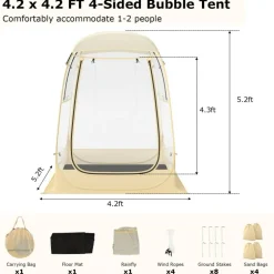 Transparent Pop-Up Bubble Tent Instant Setup Outdoor Camping Sports Shelter