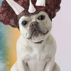 Triceratops Pet Costume with Headpiece and Horns for Dogs