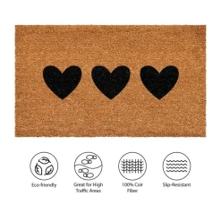 Trio Hearts Skinny Doormat