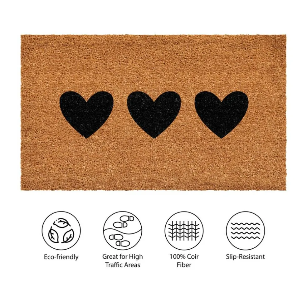 Trio Hearts Skinny Doormat