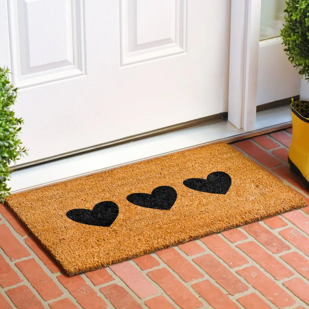 Trio Hearts Skinny Doormat
