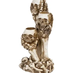 12" Triple Skulls Halloween Tea Light Candle Holder