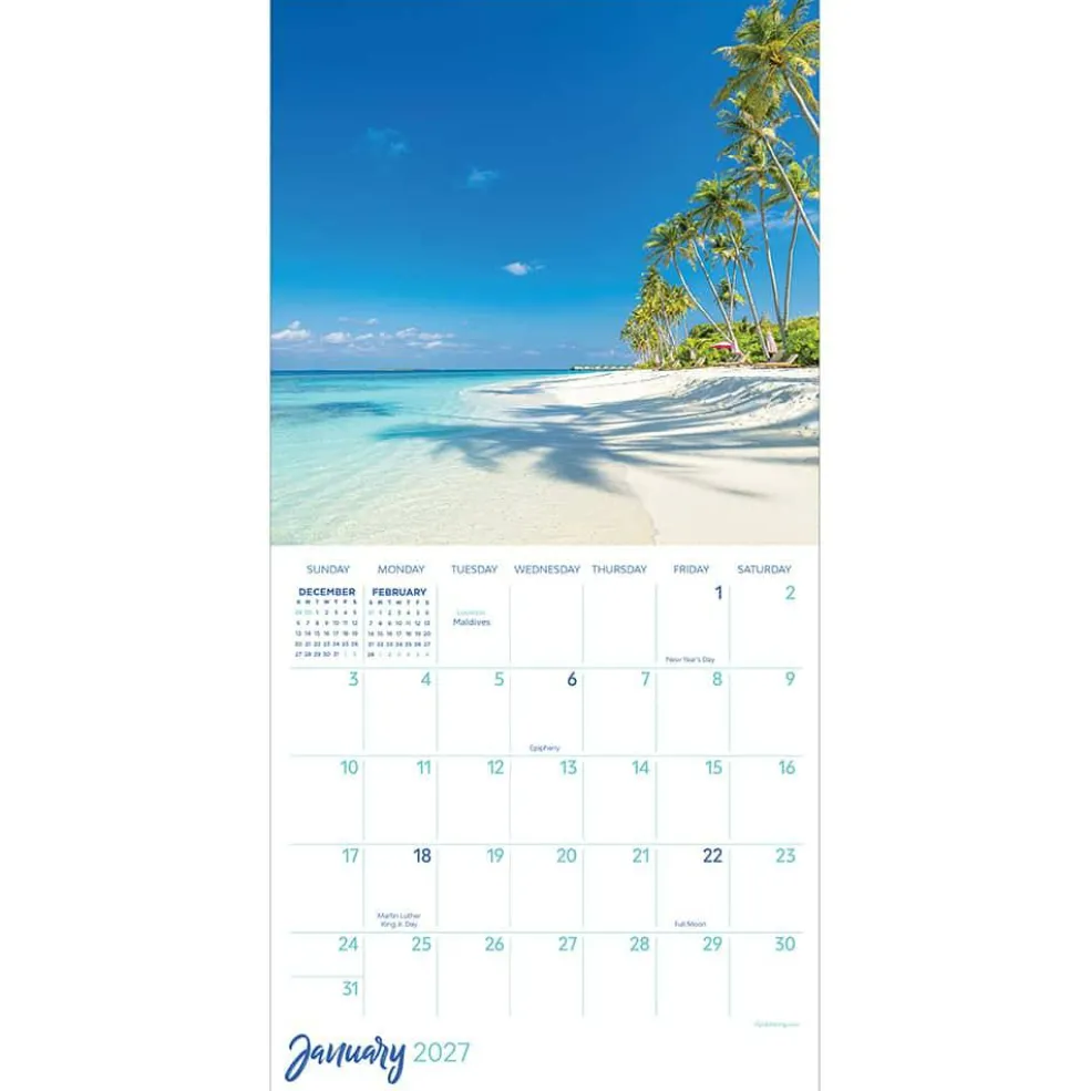 2027 Tropical Beaches Mini Calendar