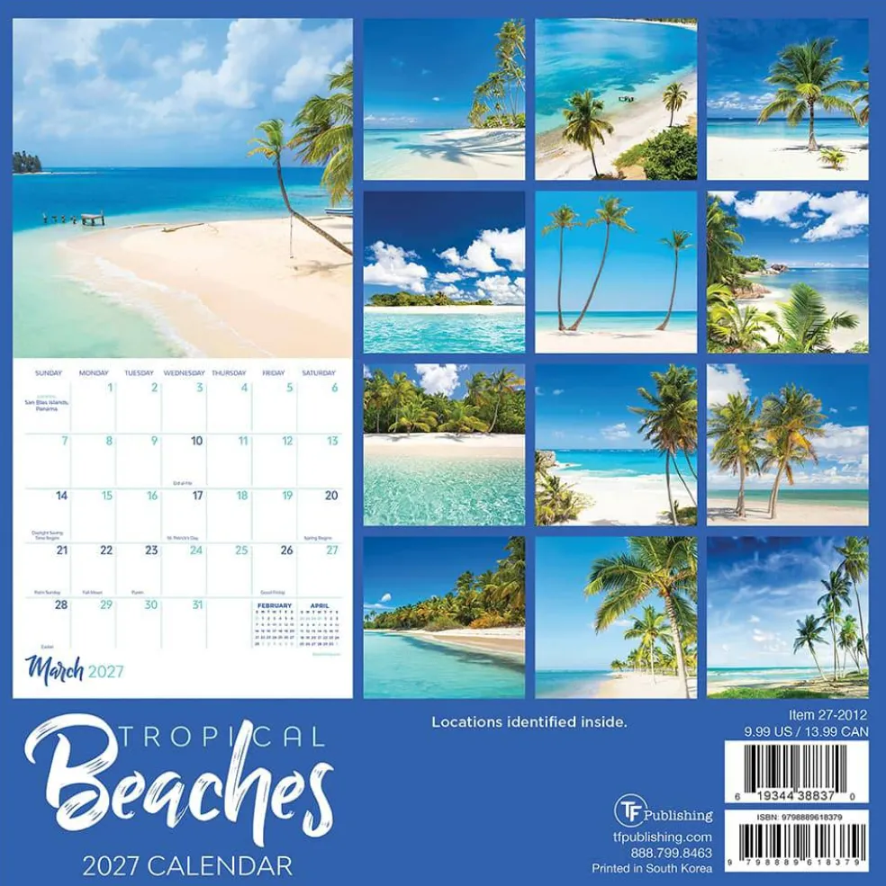2027 Tropical Beaches Mini Calendar
