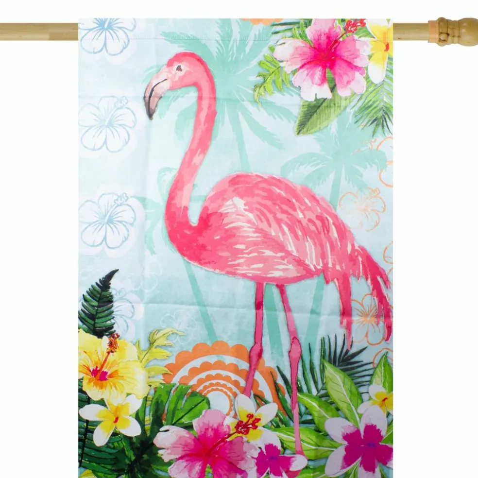 Tropical Flamingo Spring Outdoor House Flag
