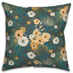 Tropical Floral Square Throw Pillow