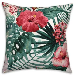 Tropical Flowers 18" x 18" Indoor / Outdoor Pillow