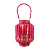 20" Tropicalia Tiki Bar Votive Candle Holder Lantern, Blush Red