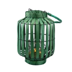 20" Tropicalia Tiki Bar Votive Candle Holder Lantern, Green