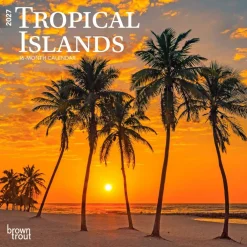 Tropical Islands | 2027 7 x 14 Inch (Hanging) Monthly Mini Wall Calendar