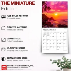Tropical Islands | 2027 7 x 14 Inch (Hanging) Monthly Mini Wall Calendar