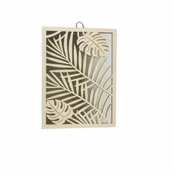 15.75" Tropical Leaves DIY Plywood & Mirror Plaque by Make Market®