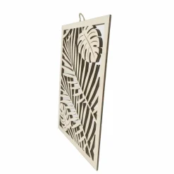 15.75" Tropical Leaves DIY Plywood & Mirror Plaque by Make Market®