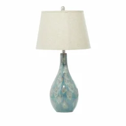 32" Turquoise Ceramic Coastal Table Lamp, 2ct.