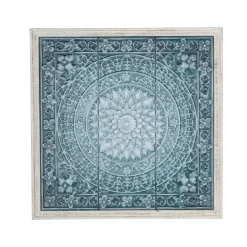 34" Turquoise Iron Farmhouse Floral Wall Décor