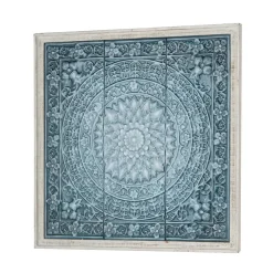 34" Turquoise Iron Farmhouse Floral Wall Décor