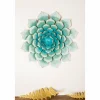 Turquoise Iron Succulent Traditional Wall Décor