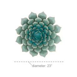 Turquoise Iron Succulent Traditional Wall Décor