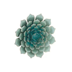 Turquoise Iron Succulent Traditional Wall Décor