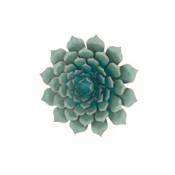 Turquoise Iron Succulent Traditional Wall Décor
