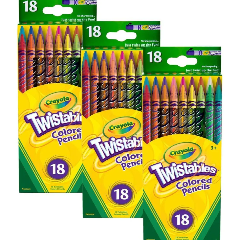 Twistables® Colored Pencils, 18 Per Box, 3 Boxes