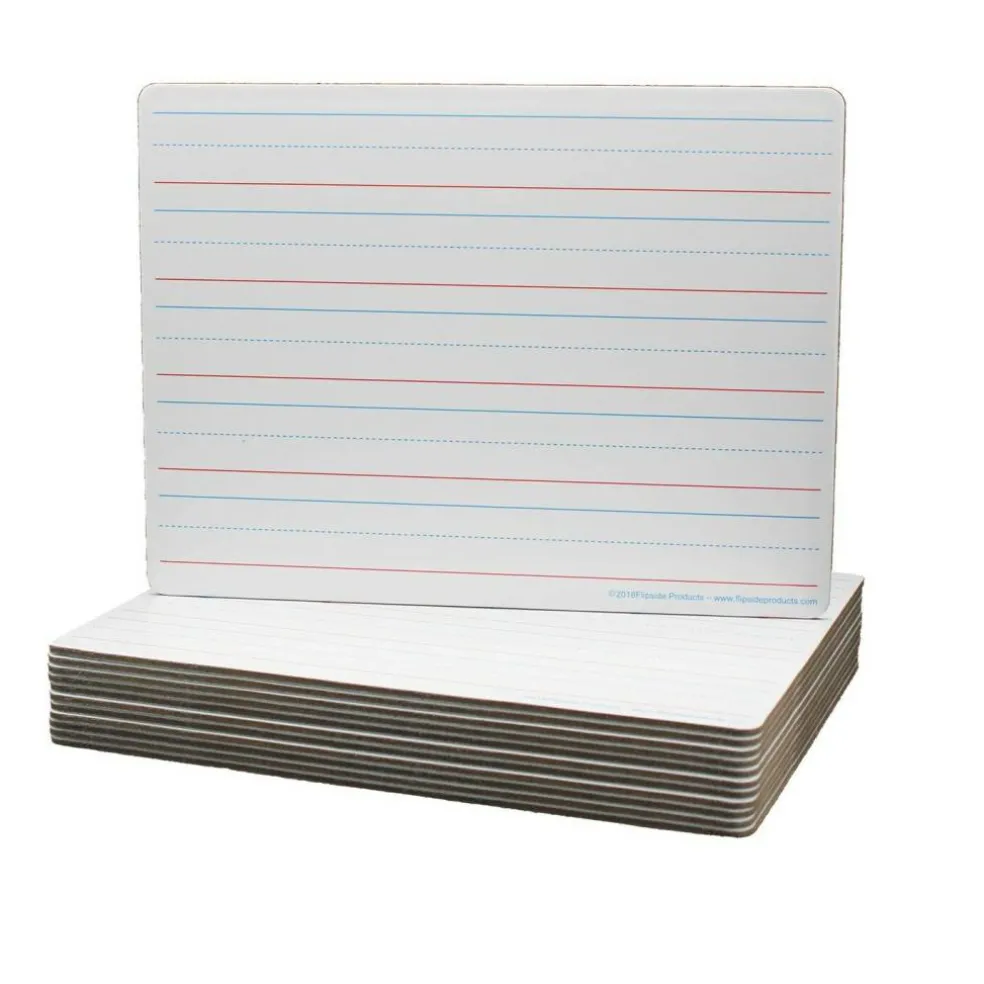 Two-Sided (Red & Blue Ruled/Blank) Dry Erase Board, 9" x 12", Pack of 12