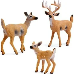 UANDME Forest Animals Figures, Woodland Creatures Figurines, Miniature Toys Cake Toppers (Deer Family, Fox, Rabbit, Squirrel)