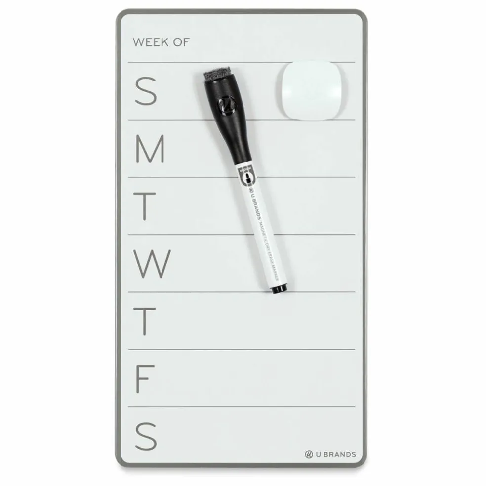 U Brands Frameless Dry Erase Weekly Board