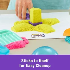 Ultimate Sandisfying Set with 2lbs Play Sand (Pink, Yellow & Teal), 10 Tools & Molds, Sensory Toys for Kids Ages 7 and up
