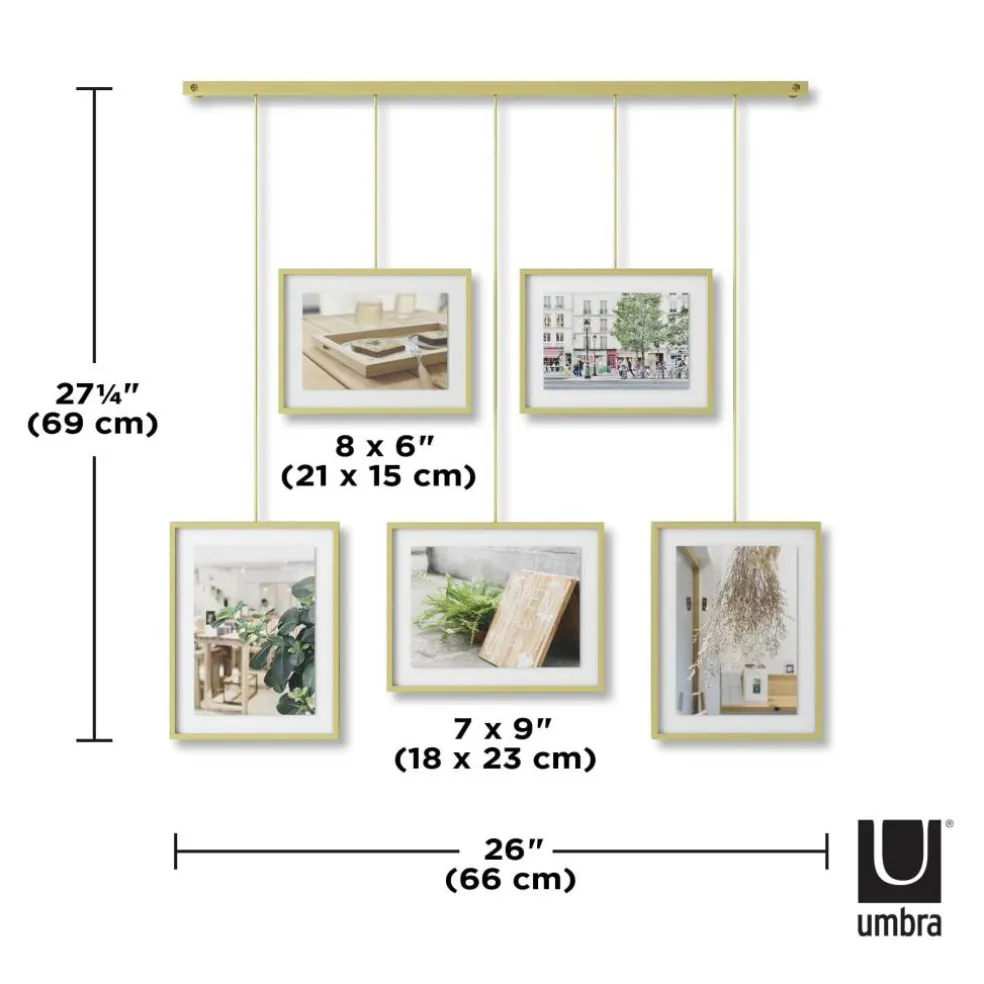 Umbra Matte Brass Exhibit Gallery Picture Frame Set
