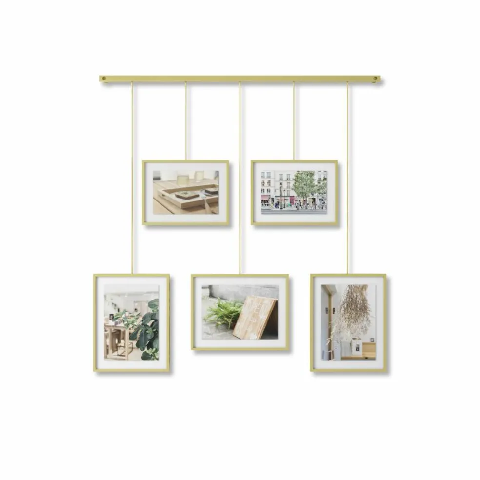 Umbra Matte Brass Exhibit Gallery Picture Frame Set