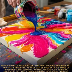 Unfinished Cradled Wood Panels for Painting, 2 Pack of 36x36 inch - Gallery Birch Wooden Canvas Boards 1-1/2" Deep - Mixed-Media Craft, Acrylic, Oil, Encaustic, Paint Pouring