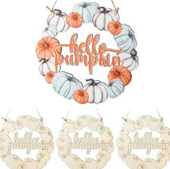 Unfinished Fall Wreaths Wood Crafts to Paint Set of 3(11 x 11 x 0.12 inches)