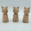 3 Unfinished Peg Dolls, Animal Peg Dolls