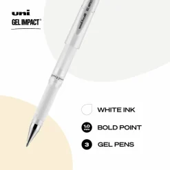 uniball™ GEL IMPACT 1mm White Gel Pens, 3ct.