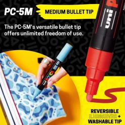 uni® POSCA PC-5M 1.8-2.5mm Reversible Medium Tip 48 Color Water-Based Paint Markers