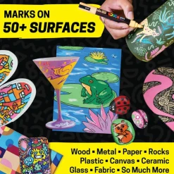 uni® POSCA PC-5M 1.8-25mm Reversible Medium Tip 24 Color Water-Based Paint Markers
