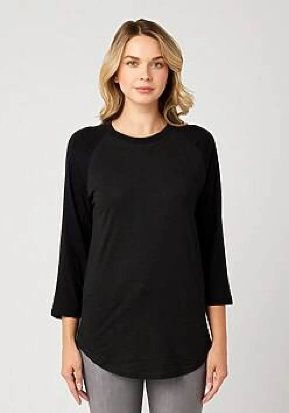Unisex Three Quarter Sleeve Crewneck Baseball Tee