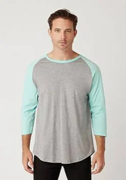 Unisex Three Quarter Sleeve Crewneck Baseball Tee