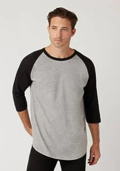 Unisex Three Quarter Sleeve Crewneck Baseball Tee