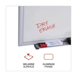 Universal Deluxe 48 in. x 36 in. Melamine Dry Erase Board - White/Silver