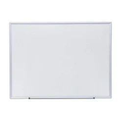 Universal Deluxe 48 in. x 36 in. Melamine Dry Erase Board - White/Silver
