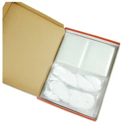 Universal 2-1/4 in. x 3-1/2 in. Badge Holders with Garment-Safe Clips and White Inserts - Clear (50/Kit)