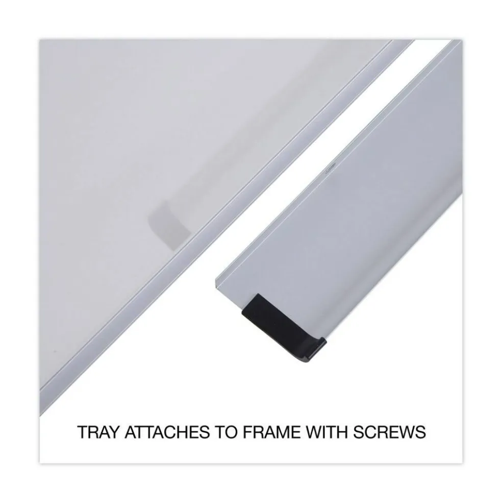Universal 24 in. x 18 in. Modern Melamine Dry Erase Board - White Surface, Aluminum Frame