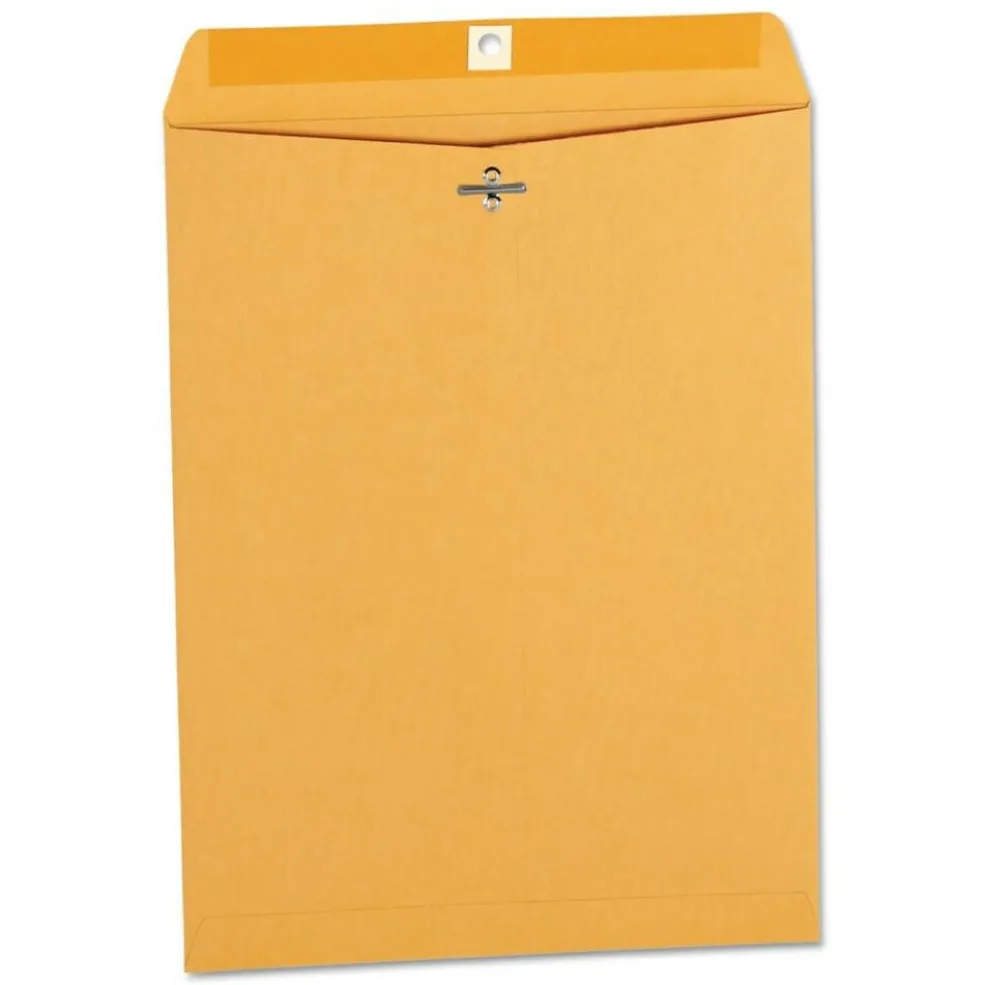 Universal 9.5 in. x 12.5 in. #12 1/2 Square Flap Clasp/Gummed Closure Envelope - Brown Kraft (100/Box)