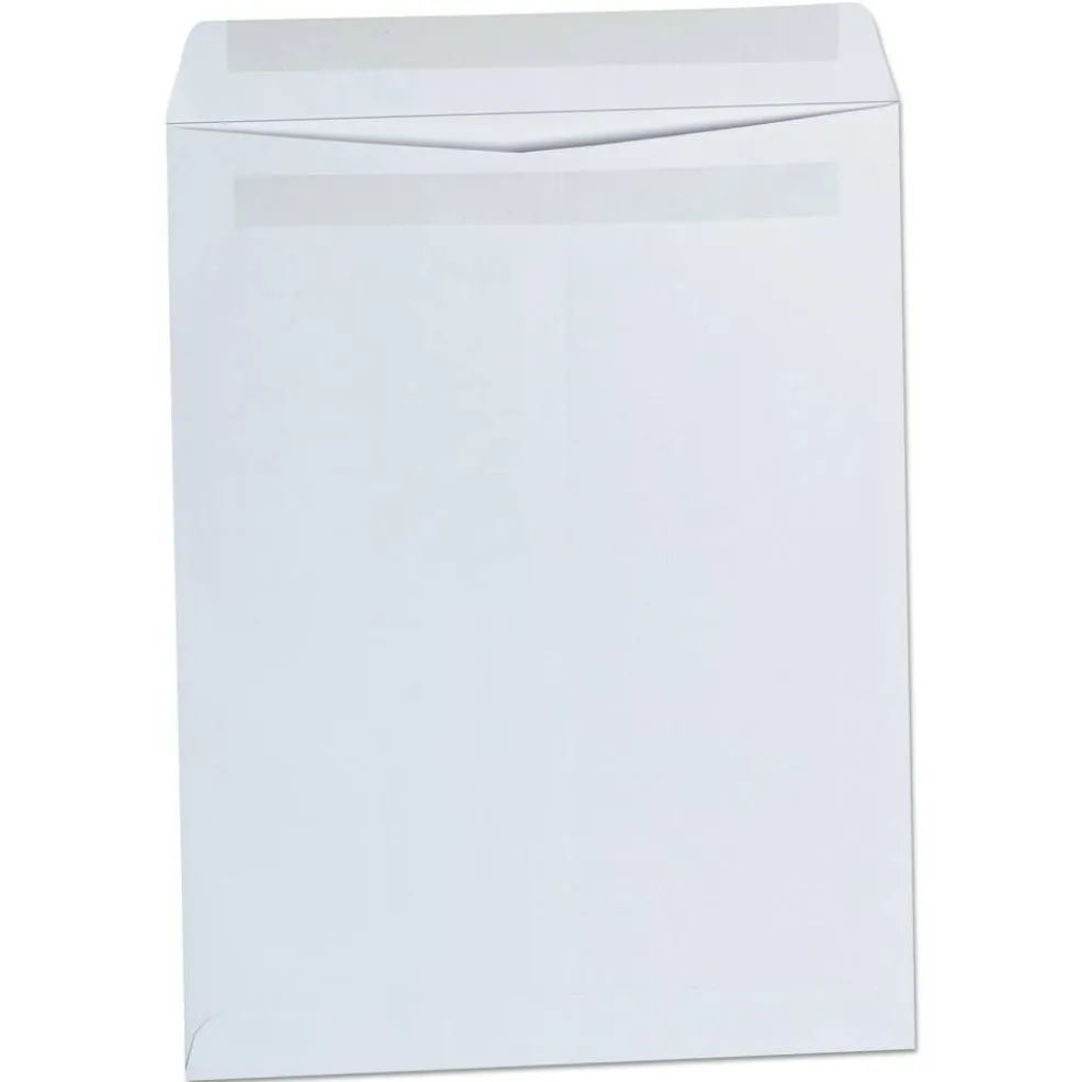 Universal #13 1/2 Square Flap Self-Adhesive Closure 10 in. x 13 in. Open-End Catalog Envelopes - White (100/Box)
