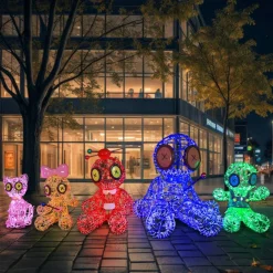 Universal Statues LED Lighted Cat Voodoo Doll Outdoor Halloween Statue - 39" - Pink