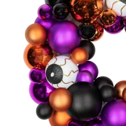 13'' Unlit Shatterproof Ball Ornament Halloween Wreath